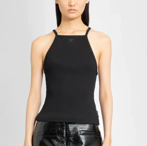 COURRÈGES 黑色针织吊带上衣