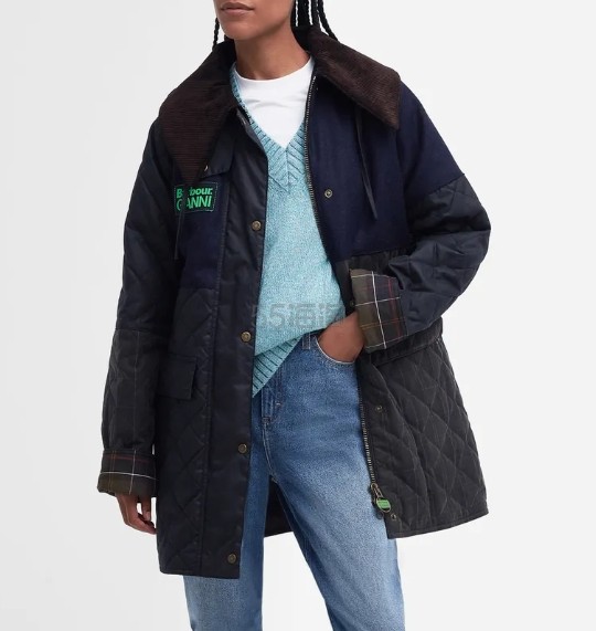 Coggles:Barbour x GANNI  Burghley 女式海军蓝夹克