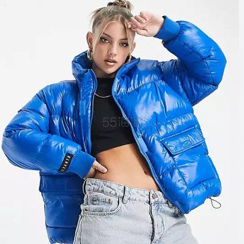 ASOS Asia:Il Sarto 亮蓝色logo羽绒服