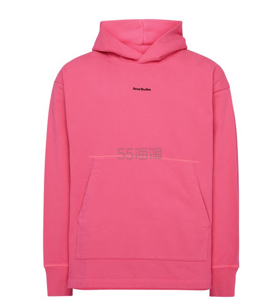 24S:ACNE STUDIOS 粉色logo连帽衫