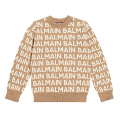 BALMAIN KIDS Logo intarsia 羊毛毛衣