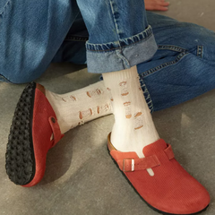 Birkenstock Boston 红色麂皮半托