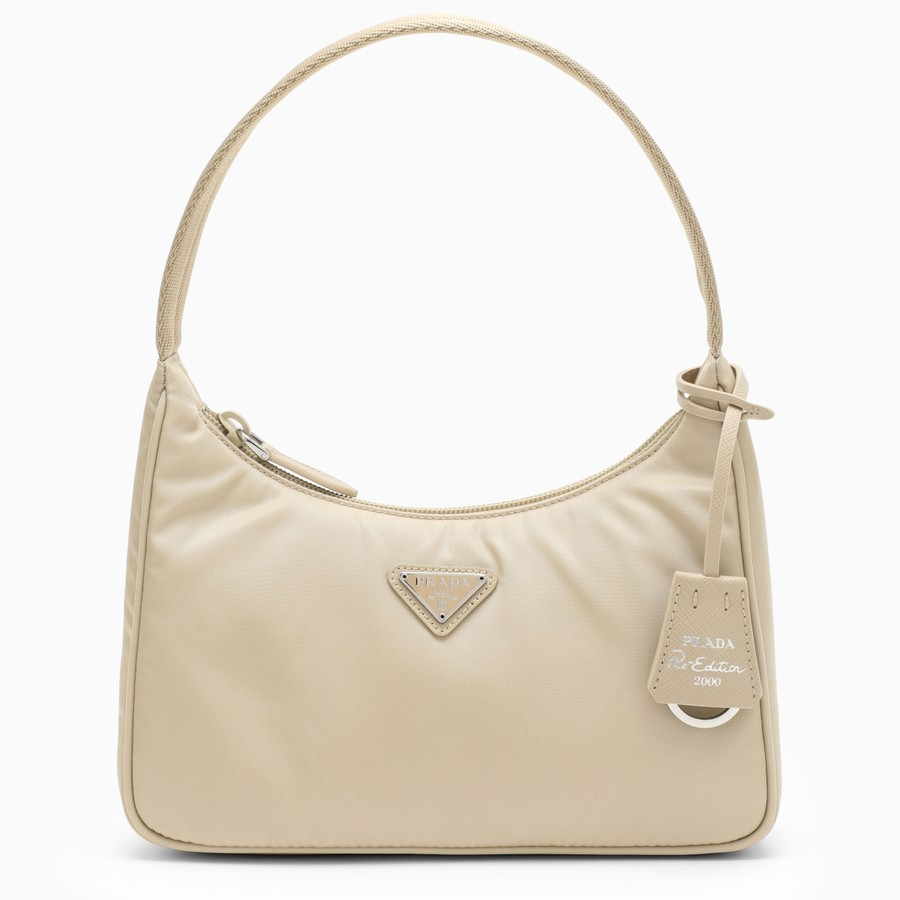 Prada 米白 Re-Edition 2000 mini 腋下包