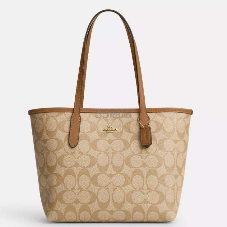 多色可选！Coach 蔻驰 Mini City 老花托特包