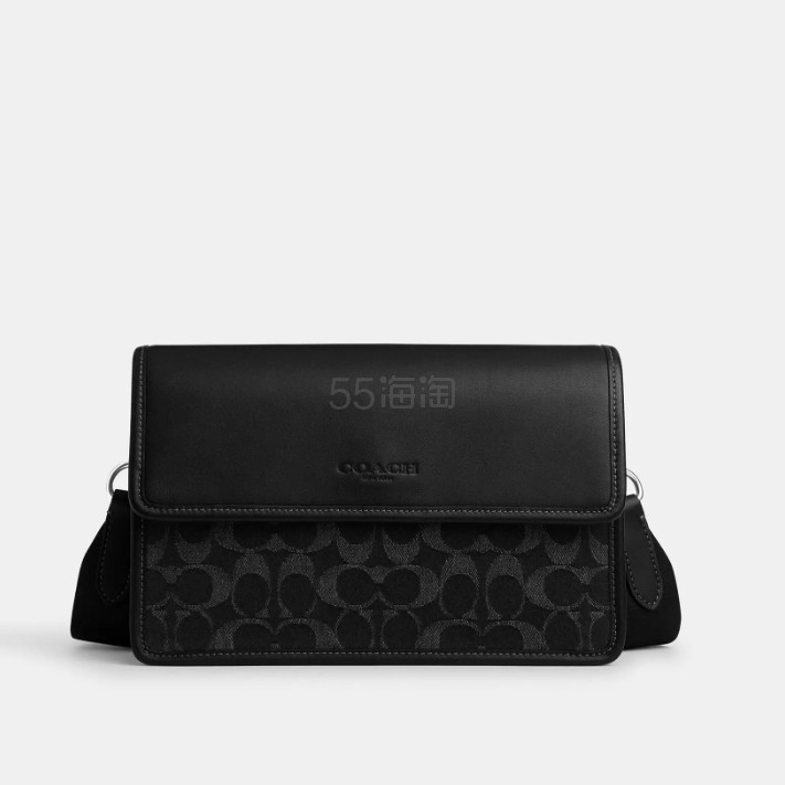 Caoch 蔻驰 Turner 黑色丹宁翻盖包