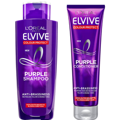 巴黎欧莱雅 Elvive Color Protect 抗黄铜紫色洗发水和护发素套装