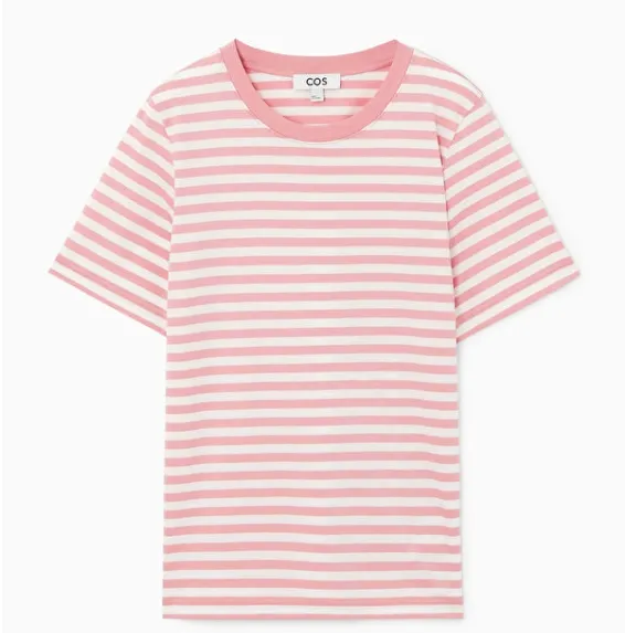 COS 粉色条纹T恤