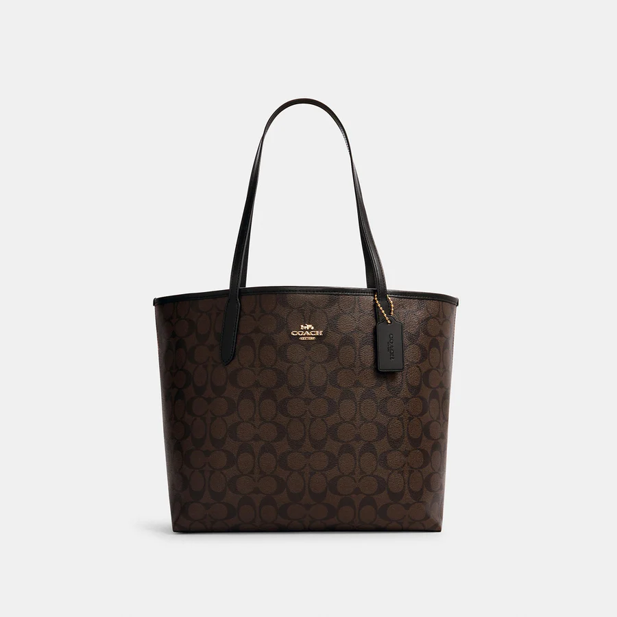 Coach 蔻驰 City Tote 老花托特包 深棕色
