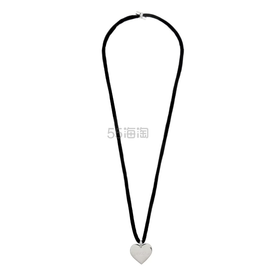 SSENSE:张元英/姜谐潾同款！Numbering #5752 黑绳爱心项链 
