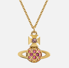 Vivienne Westwood Willa Bas Relief Gold-Tone Pendant  立体土星项链