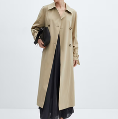 MANGO Double-breasted trench 风衣