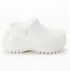 Crocs Classic Mega Crush 白色光轮洞洞鞋