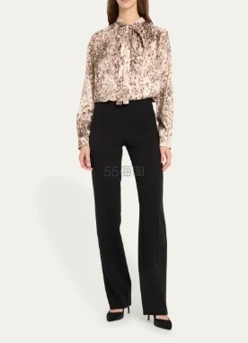 Bergdorf Goodman:GIVENCHY 领花印花围巾真丝衬衫