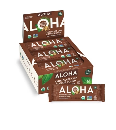 Aloha 有机植物蛋白棒巧克力曲奇饼干 - 12 条