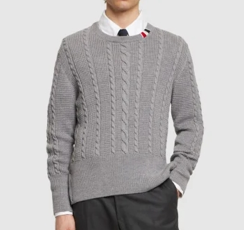 Thom Browne 扭绳针织休闲圆领毛衣