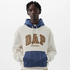 DAP × GAP Logo 连帽卫衣 白兰配色