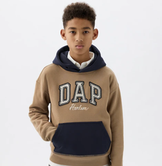 DAP × GAP Logo 儿童款连帽卫衣 卡其色