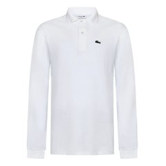 Lacoste 鳄鱼白色POLO长袖上衣