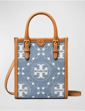 Tory Burch T Monogram 迷你牛仔托特包