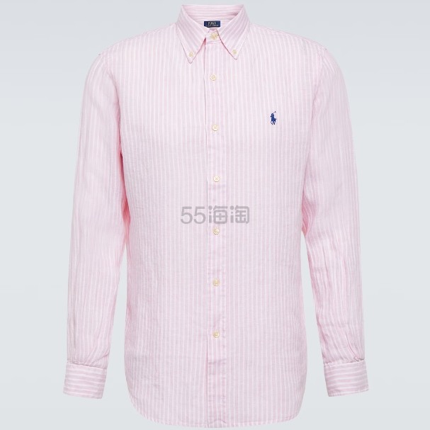POLO RALPH LAUREN 拉夫劳伦粉色条纹亚麻衬衫