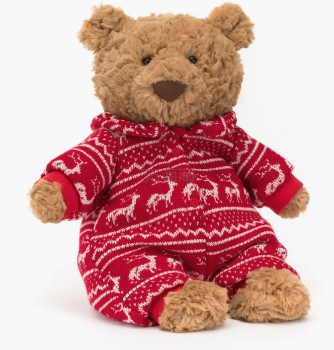 Nordstrom:Jellycat  穿冬季睡衣的巴塞罗熊