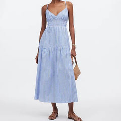 Madewell 蓝白条纹吊带裙