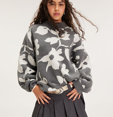 Monki 花朵针织毛衣