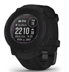 Garmin Instinct 2 太阳能战术版 45 毫米坚固型 GPS 智能手表，黑色