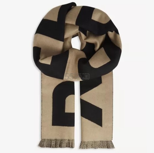 Selfridges:BURBERRY 巴宝莉 Logo 印花羊绒围巾