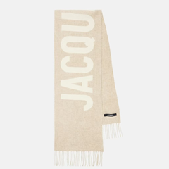 JACQUEMUS 米色徽标围巾