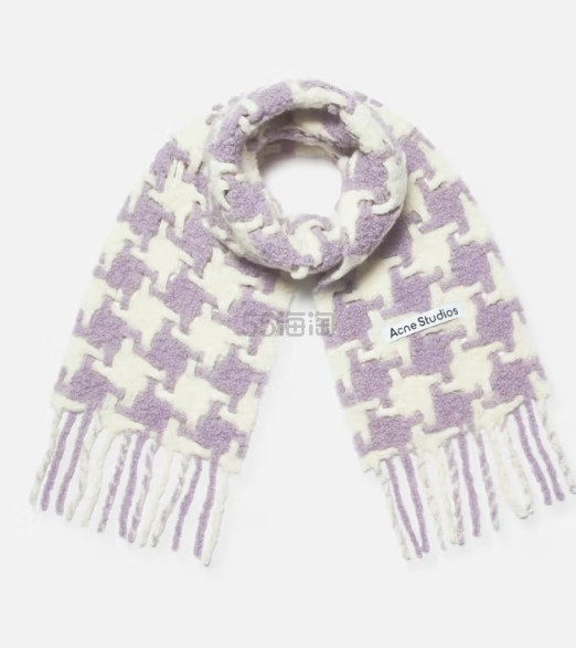 之前$231！ACNE STUDIOS 紫色千鸟格围巾