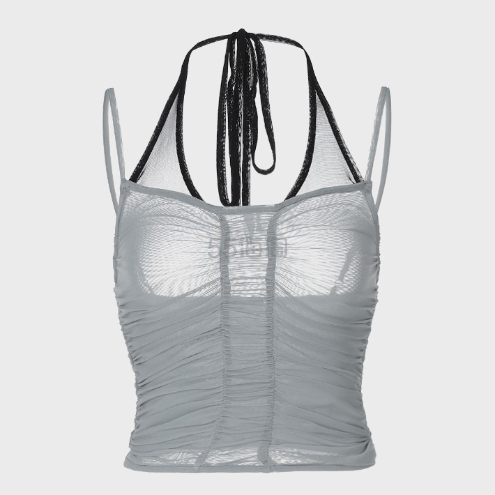 Kollyy:Kollyy 灰色吊带上衣