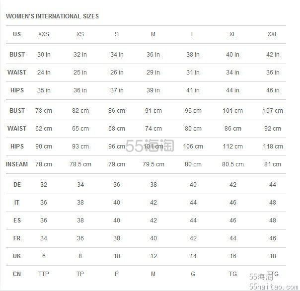 puma 彪马  尺码表对照明细图