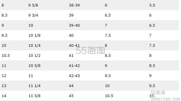 Hush Puppies暇步士|尺码对照表|男士|女士|儿童|尺码对照表，心爱鞋子淘回家