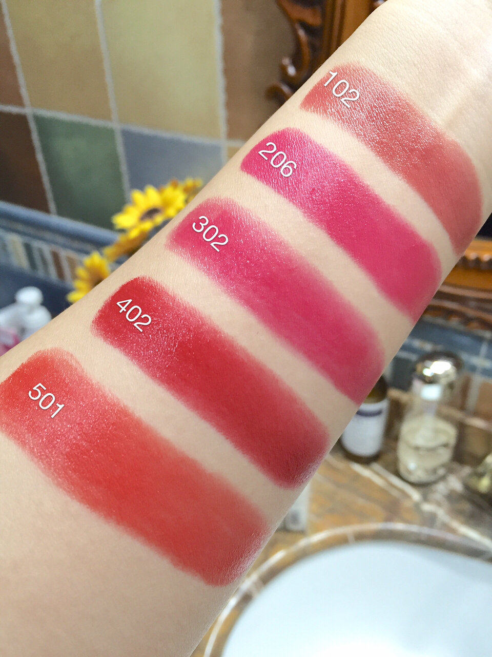 倩丽口红白胖子试色