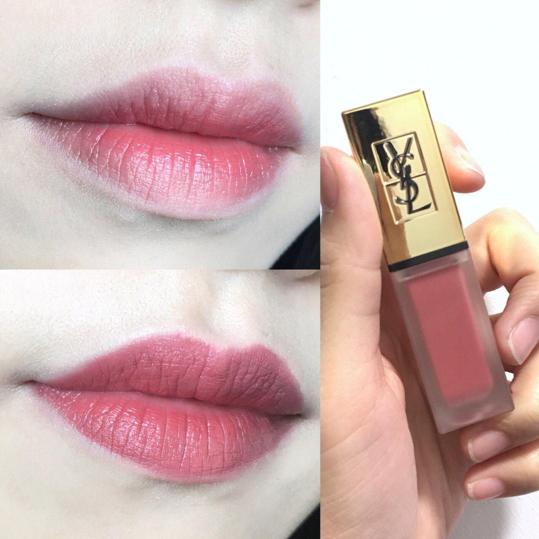 ysl唇釉试色,超级温柔的豆沙色! ysl新系列超热门