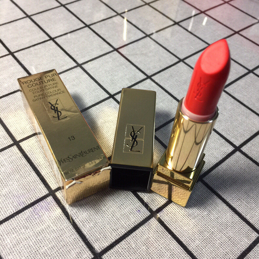 ysl圣罗兰方管口红13号橘色