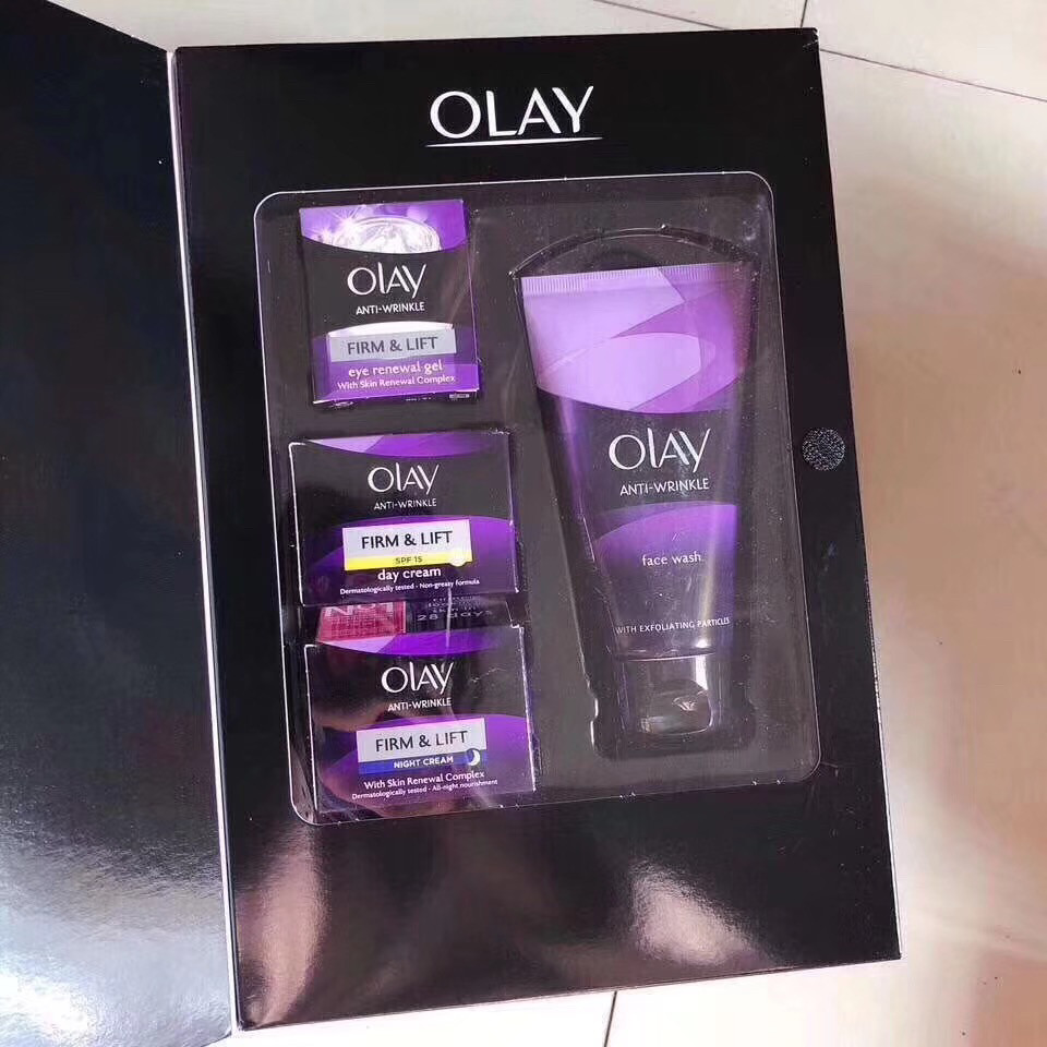 Olay四件套，紧致抗皱套盒，洗面奶，日晚霜，眼霜正装。21