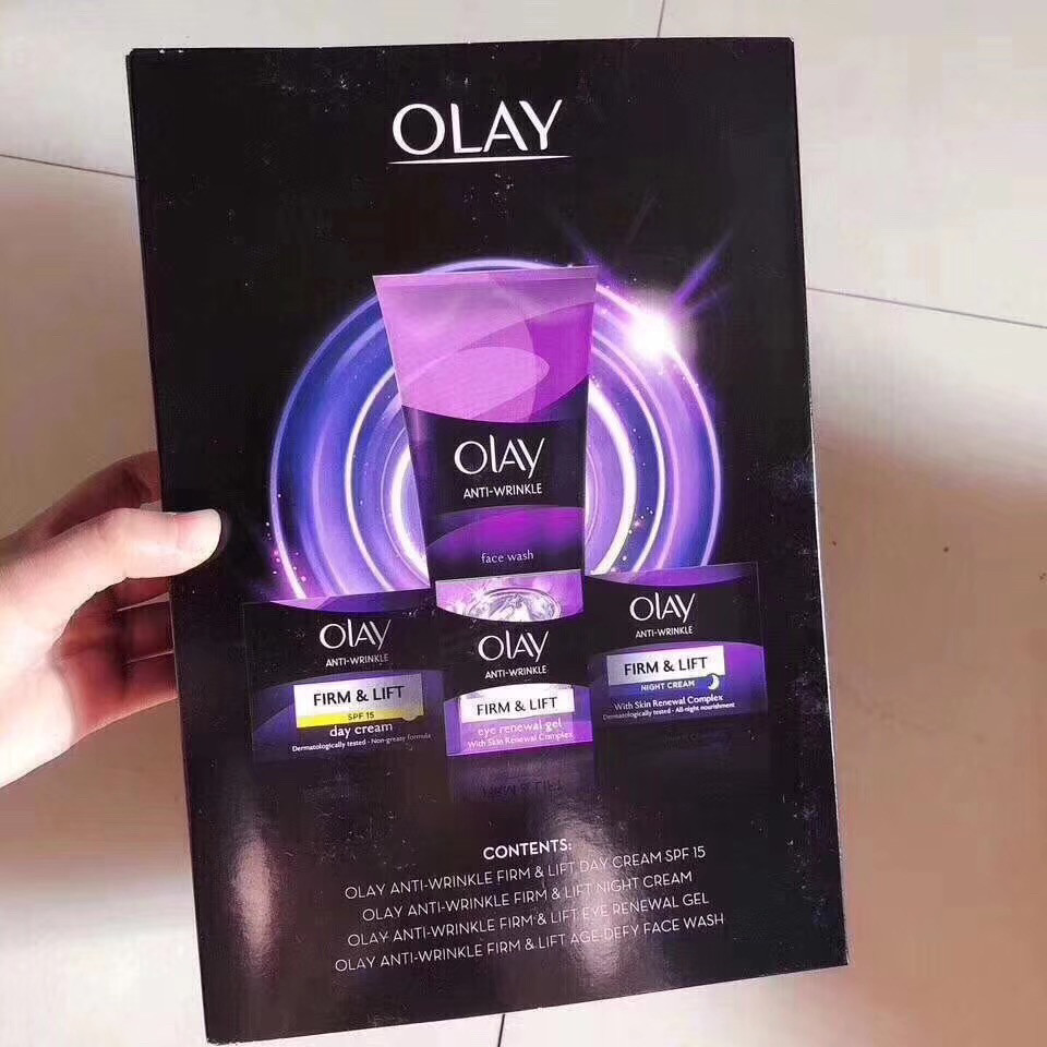 Olay四件套，紧致抗皱套盒，洗面奶，日晚霜，眼霜正装。21