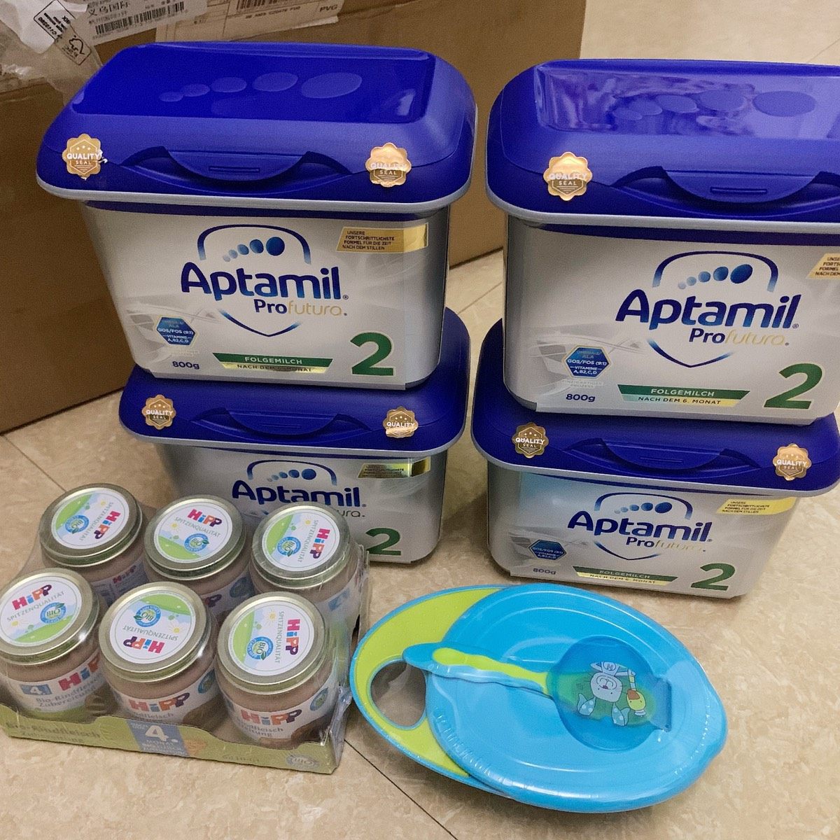 🧸我的小宝贝的辅食到啦～ 宝贝五个半月了，马上能吃辅食咯，