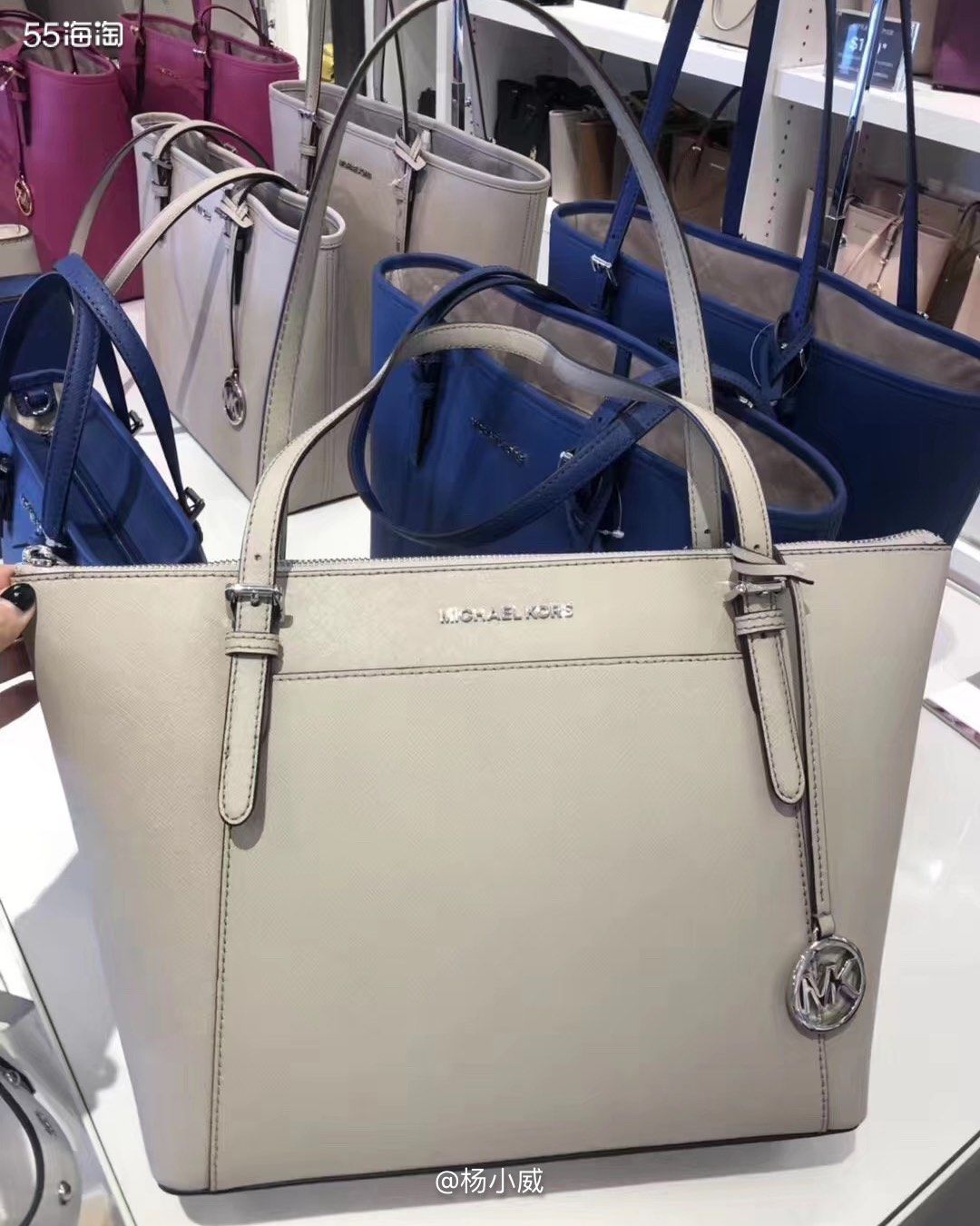 mk全拉链托特包，十字纹牛皮，多色可选，¥1080直邮