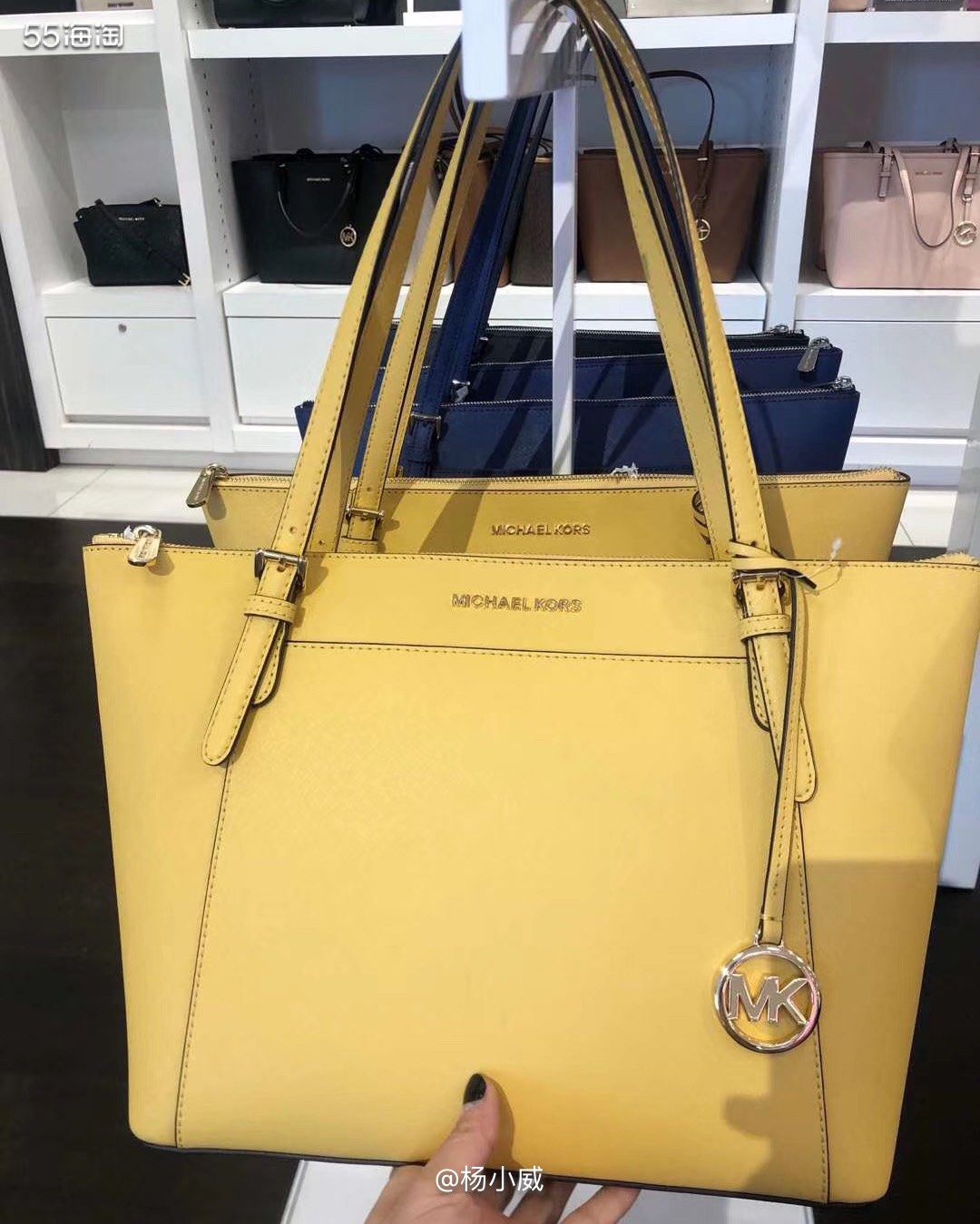 mk全拉链托特包，十字纹牛皮，多色可选，¥1080直邮