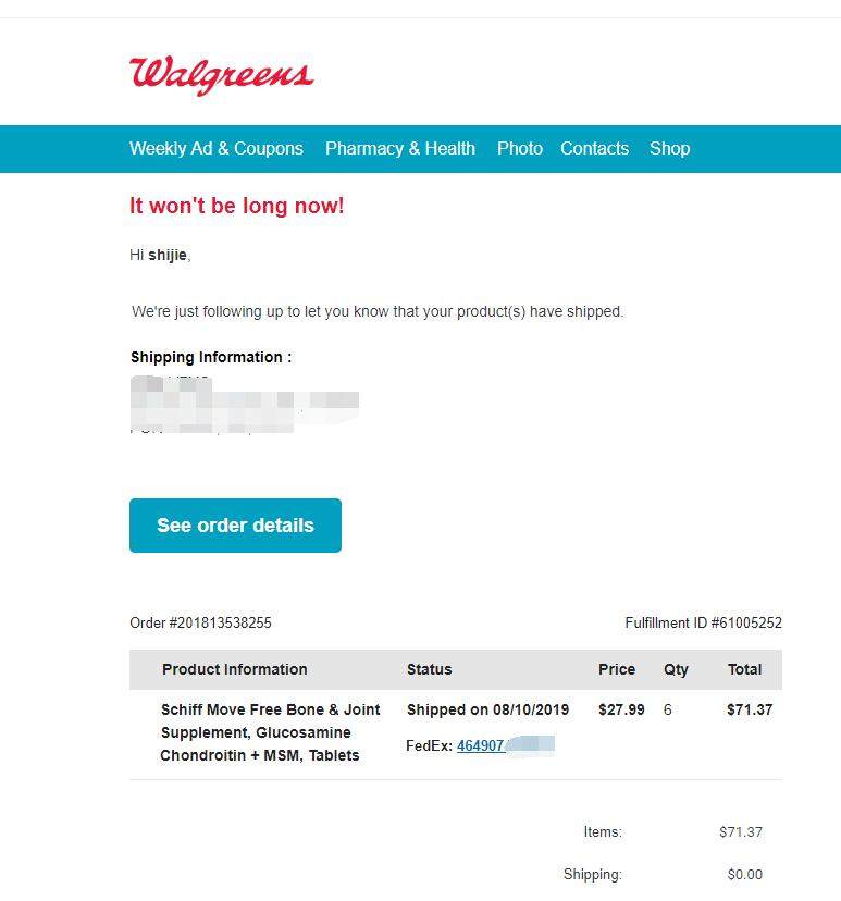 Schiff Move Free 维骨力系列是 Walgre