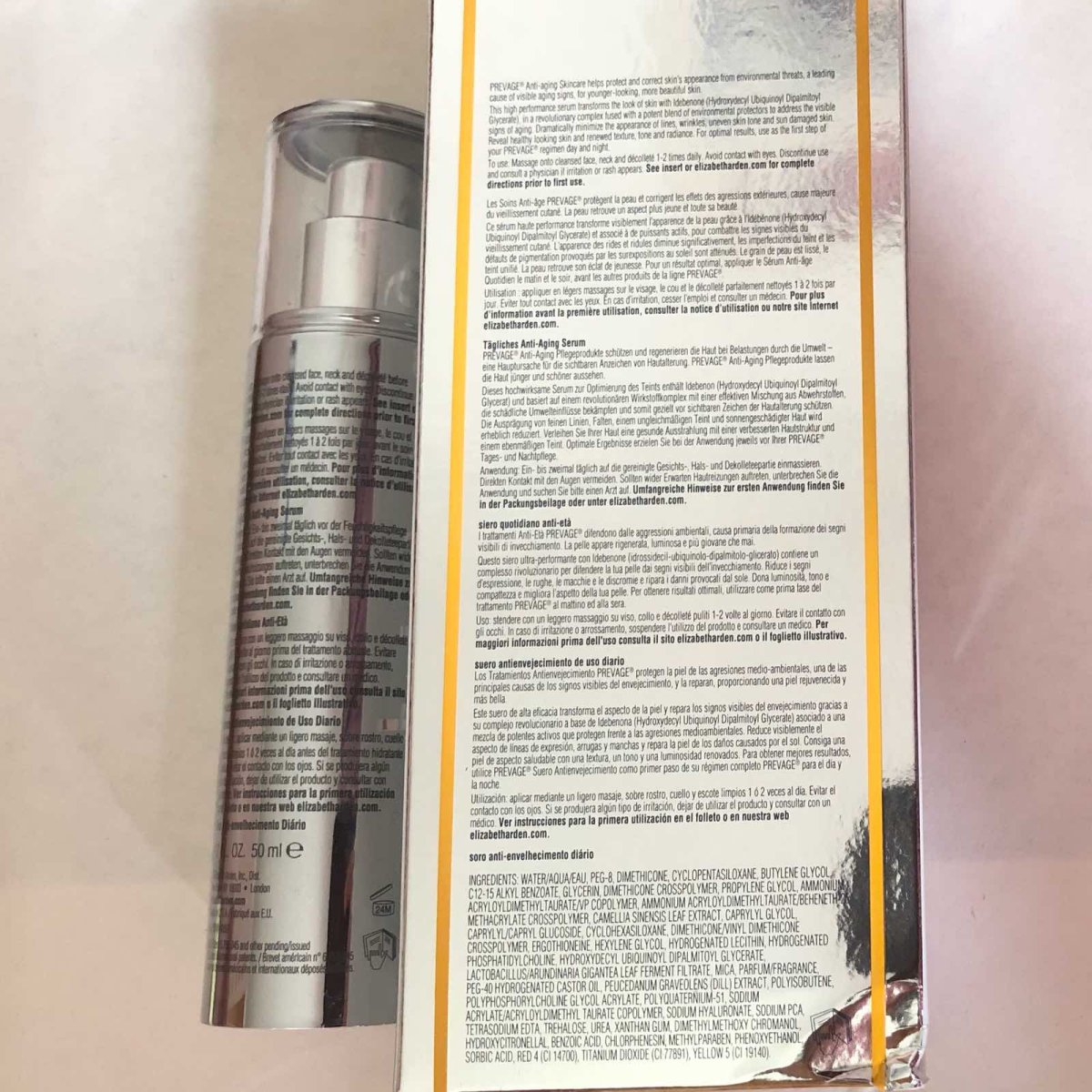 伊丽莎白雅顿橘灿铂粹御肤精华液50ml  购买地点：美国官网
