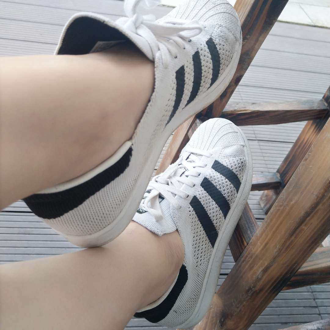 9月晒单挑战D8  Adidas阿迪达斯三叶草闲贝壳头网鞋 
