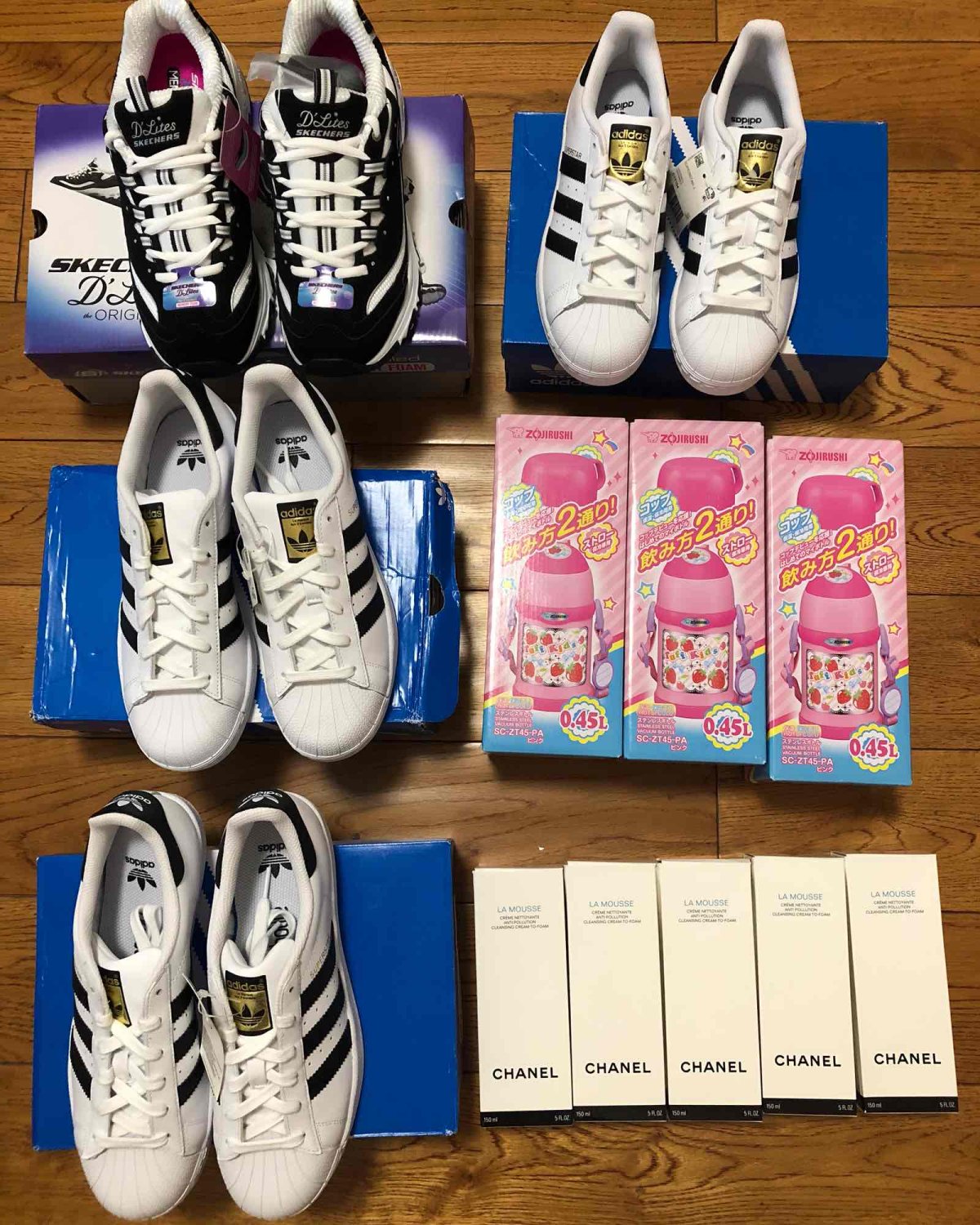 今天的包裹 香奈儿洁面，象印保粉胖子 金标贝壳头，斯凯奇熊猫