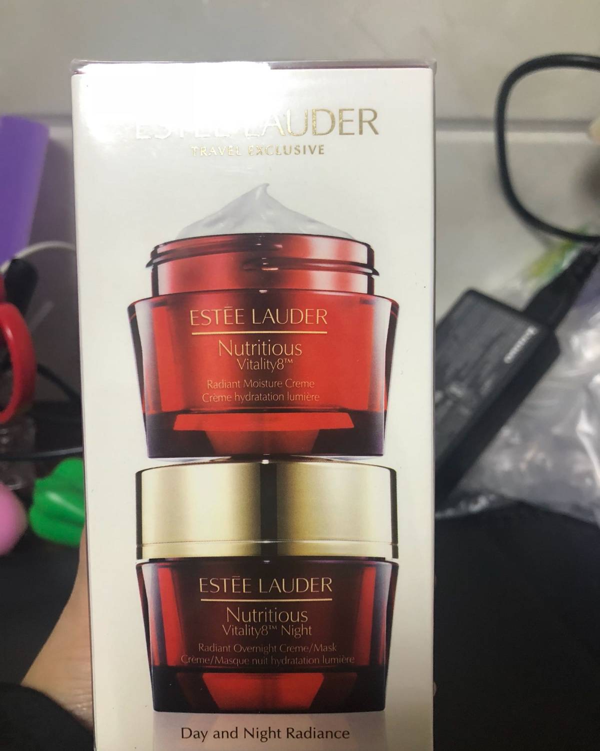 转雅诗兰黛红石榴日晚霜套装和三件套套装拆出的晚霜，日晚霜套装