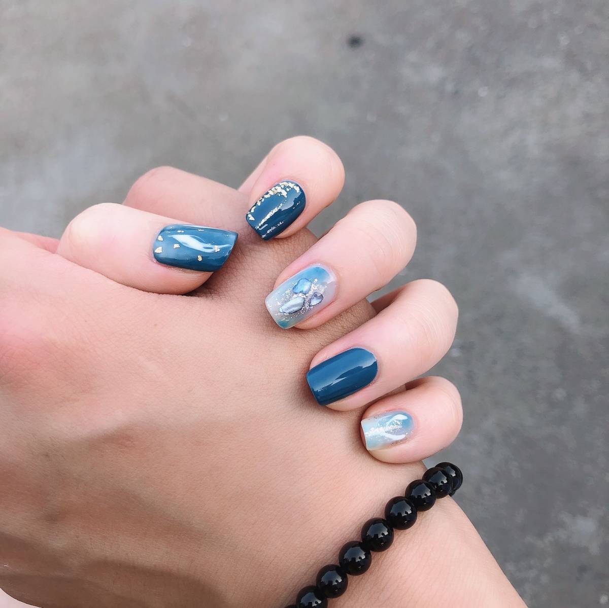 🔺9月晒单挑战_No_3🔻GET显白又耐看的雾霾蓝美甲~