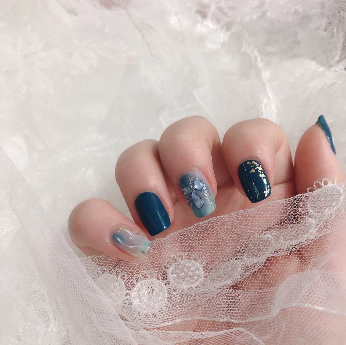 🔺9月晒单挑战_No_3🔻GET显白又耐看的雾霾蓝美甲~