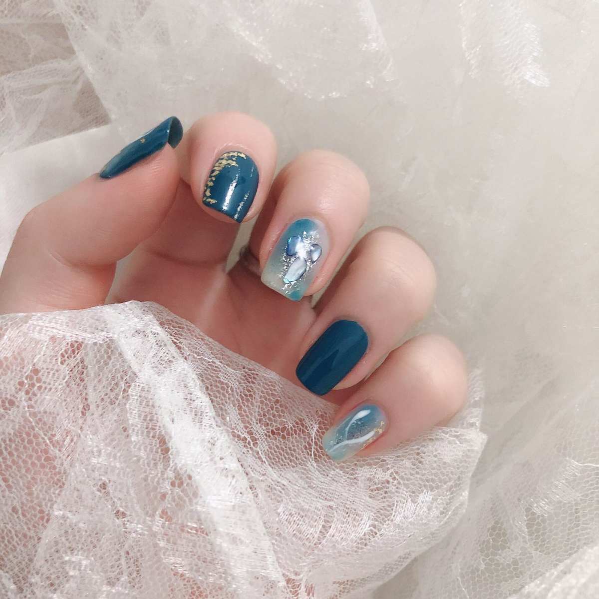 🔺9月晒单挑战_No_3🔻GET显白又耐看的雾霾蓝美甲~